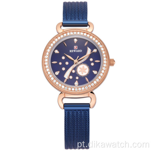 REWARD RD22004L Relógios femininos de quartzo Relojes femininos de luxo chique de marca superior em aço inoxidável.